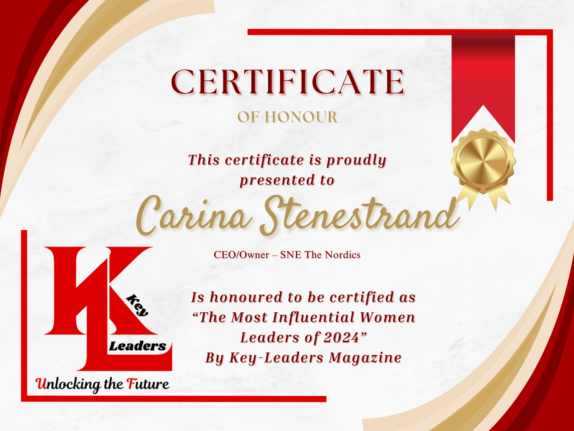 Carina Stenestrand,
        CEO/Owner, SNE The Nordics
